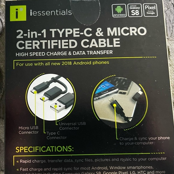 2-in 1 phone chargers for Android/Samsung - Picture 2 of 2